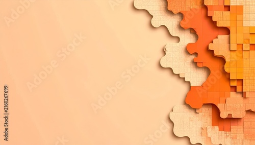 abstract background with orange and orange squares