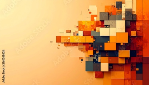 abstract orange squares wallpaper