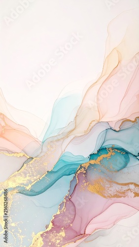 abstract painting with gold and blue