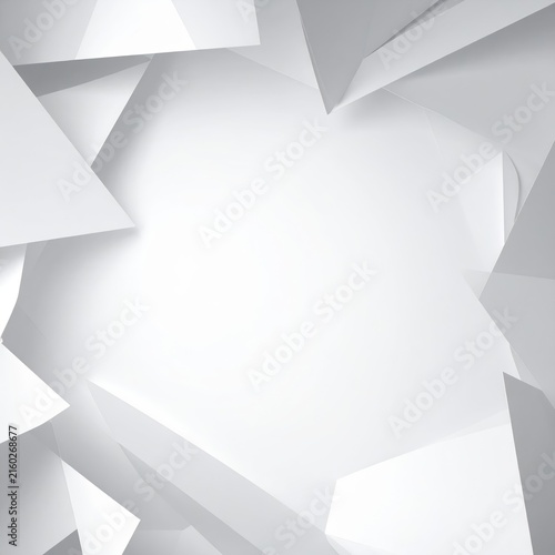 abstract white background with paper pieces
