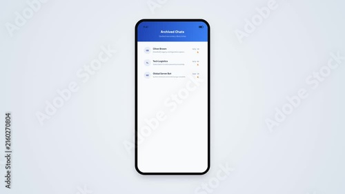 Archived Chats Messaging Mobile App User Interface Animation Mockup