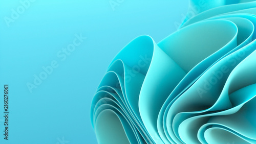A flowing abstract pattern, 3d render for corporate Backdrop, abstract background blue tone with copy space