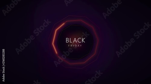 Black friday sale motion with glowing neon circular loading animation background