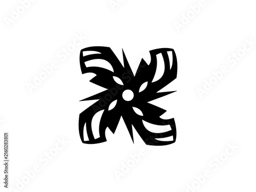Abstract Geometric Floral Star Logo Design – Modern Symmetrical Flower Symbol Vector Illustration