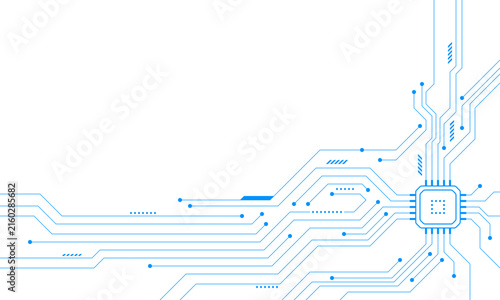 Photography Abstract technology background with circuit board lines and microchip