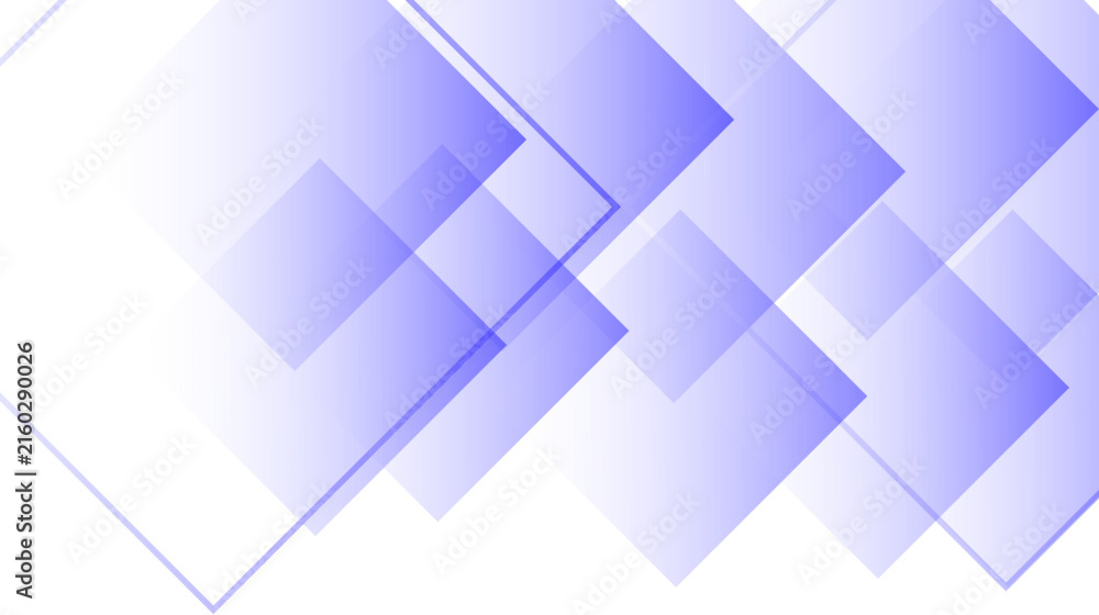Fototapeta premium Creative Geometric Abstract Background, Soft Blue Gradient Shapes with Transparent Overlapping Diamonds.