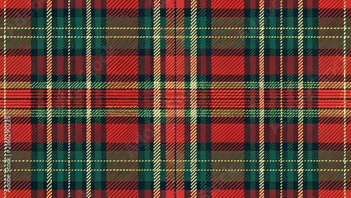 Bold Red and Green Tartan Seamless Fabric Plaid Pattern Fabric Holiday Textile Design