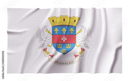 Waving Saint Barthelemy Flag