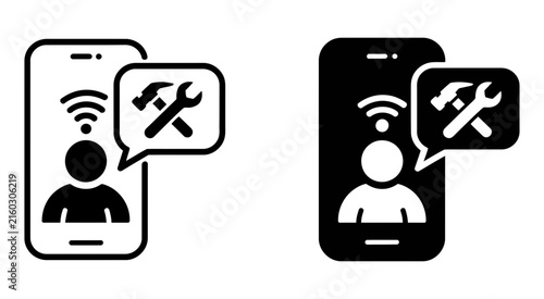 Mobile phone wifi repair tools vector illustration