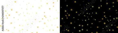 Golden Snowflake Falling Background Winter Holiday Celebration Design Isolated on Transparent Background