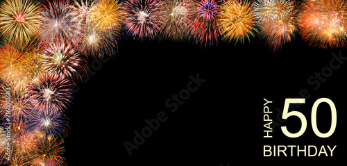 Fotografía Glückwunschkarte zum 50. Geburtstag mit Feuerwerk – FOTOMONTAGE