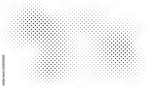 Black Halftone Dots, Faded Circular Pattern, White Background, Dense Point Texture, Soft Ink Gradient, Monochrome Dot Field, Subtle Print Effect, Radial Fade