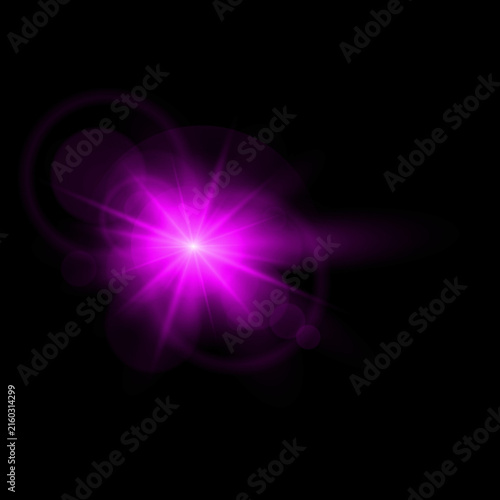 Vibrant pink lens flare a dynamic and abstract light effect for digital art and design projects