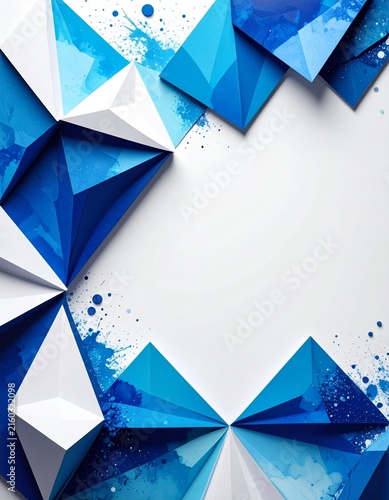 abstract blue and white background with triangles