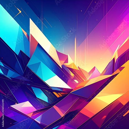 abstract geometric background with colorful shapes