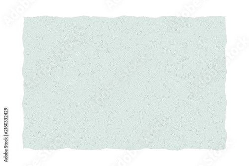 Palegreen textured handmade paper sheet with ragged deckle edges on a white background transparent background