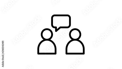 Conversation icon with speech bubble for team communication design needs.