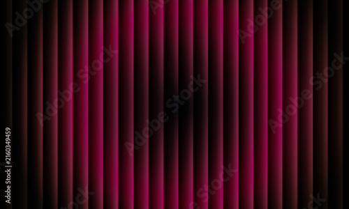 Fotografie Maroon pink fluted panel background, corrugated ridge texture with dark glow cen