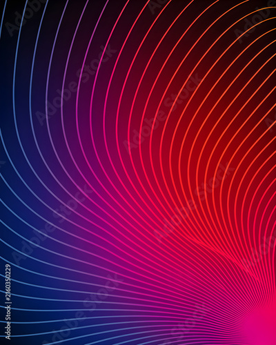 Abstract Background with Neon Gradient Swirl Line Pattern
