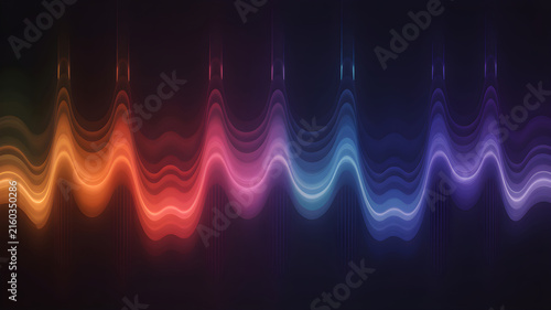 Abstract Digital Sound Wave Background in Neon Colors