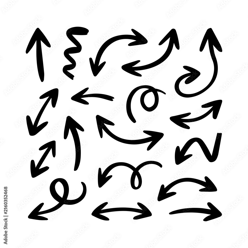 Fototapeta premium Black and white of a swirling maze of arrows abstract desi