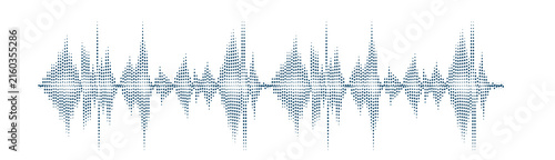 Принти на полотні Podcast sound wave audio waveform vector illustration with frequency lines and music equalizer pattern