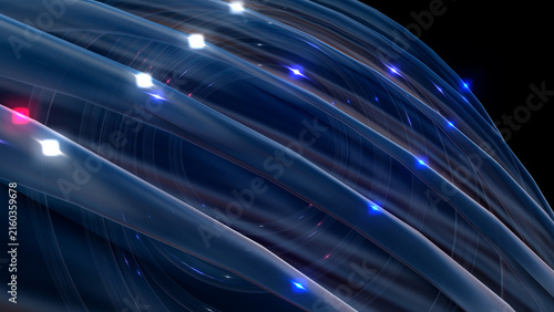 curves glossy crystal 3d render glowing lines flares reflection abstract background futuristic glass light waves backdrop modern wallpaper digital