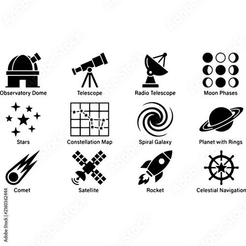 set of icons Space illustration