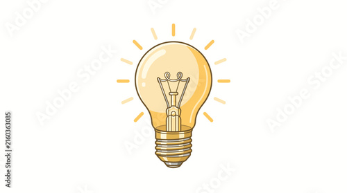 Light bulb with glowing filament icon