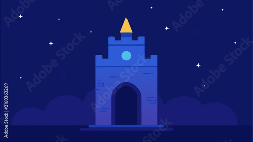 Enchanted castle at night