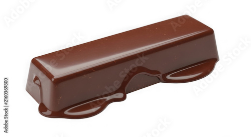 3D chocolate bar with segmented pieces ready to break. Realistic cocoa dessert block for food packaging design and confectionery branding.