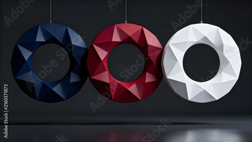 Interlocking Red White Blue  Rings Patriotic Background