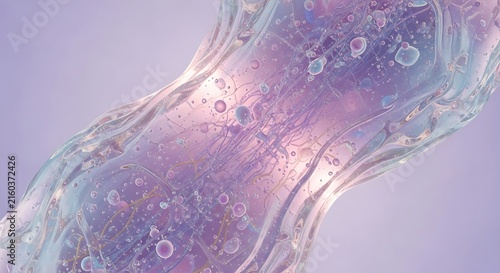 organic gel like textures illustrating primordial life forms on pastel lavender background