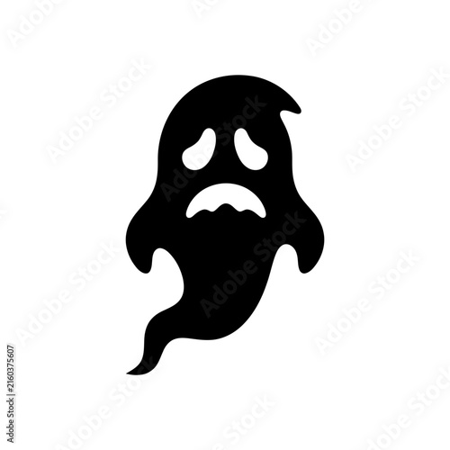 Bild auf Leinwand Halloween ghost silhouette icon set
