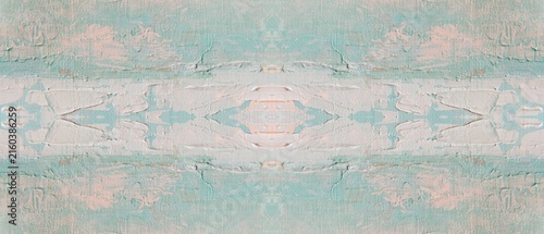 Cuadro en lienzo Abstract painted background with soft pastel mint green and white thick impasto