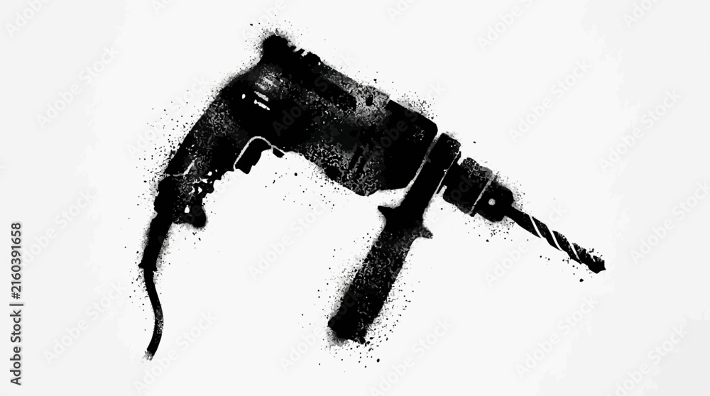 Obraz premium Drill Icon. Construction, Repair, Renovation, Building.