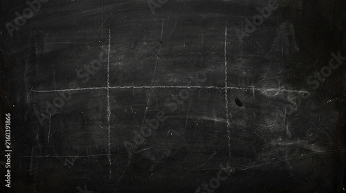 White chalk lines drawn on dark textured blackboard background for design or education use