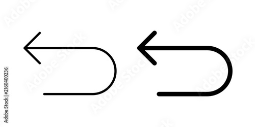 Foto Undo icon lineart symbol pack