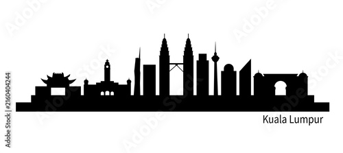 Fotografía Kuala lumpur city skyline silhouette