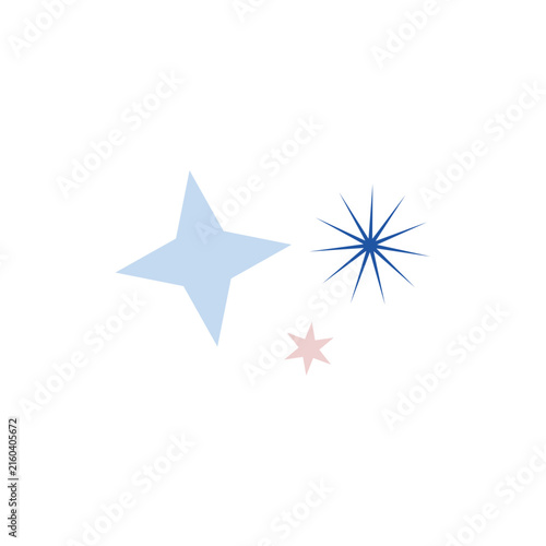 blue and red stars without background