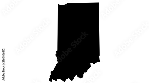Minimalist black Indiana state silhouette vector outline for design and branding projects