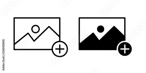 add photo icon minimal artwork set