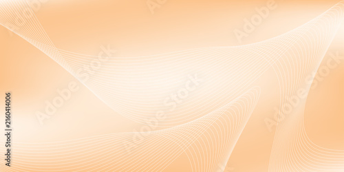 Minimal Abstract Orange Gradient Background with White Wave Lines. Modern Wavy Line Background in Warm Gradient Tone.