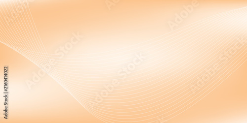 Minimal Abstract Orange Gradient Background with White Wave Lines. Modern Wavy Line Background in Warm Gradient Tone.
