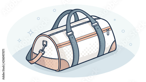 Travel duffel bag sport luggage gym accessory vector illustration with accessory vacation equipment illustration isolated