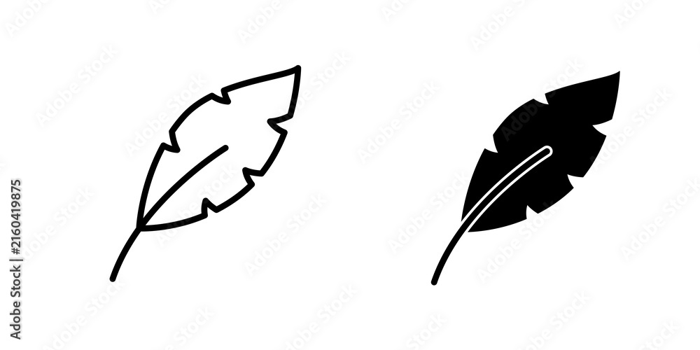 Fototapeta premium Feather icon vector elements kit