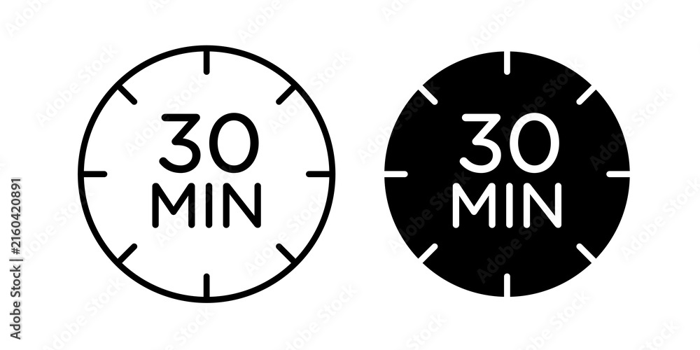 Fototapeta premium 30 minutes icon vector elements kit