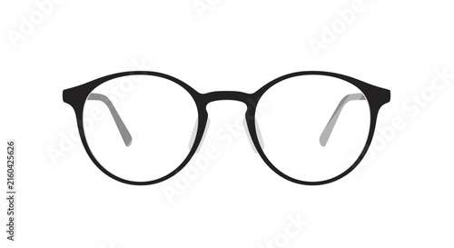 Classic black round eyeglasses with thin frames are displayed on a clean white background as a stylish accessory.