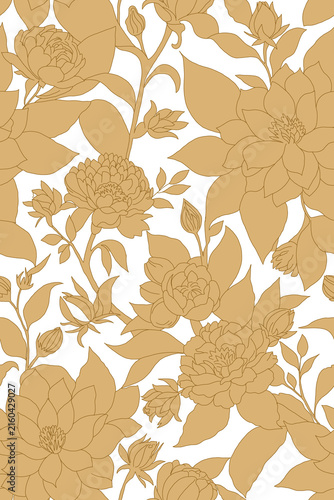 pattern, flower, seamless, leaf, wallpaper, vector, floral, design, nature, illustration, vintage, spring, art, decoration, texture, plant, flowers, drawing, 