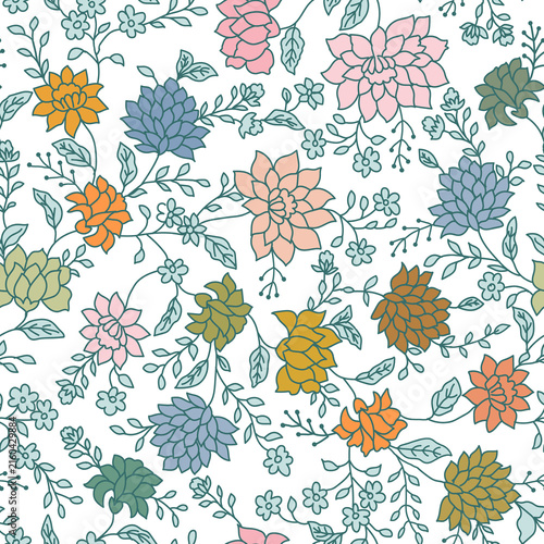 pattern, flower, seamless, leaf, wallpaper, vector, floral, design, nature, illustration, vintage, spring, art, decoration, texture, plant, flowers, drawing, 